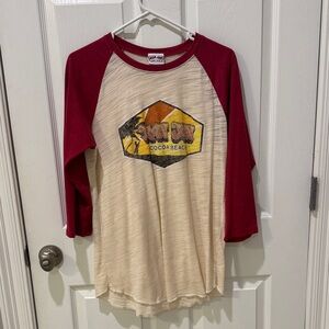 Ron Jon Kids Quarter Length Sleeve Shirt - Burgundy and Beige